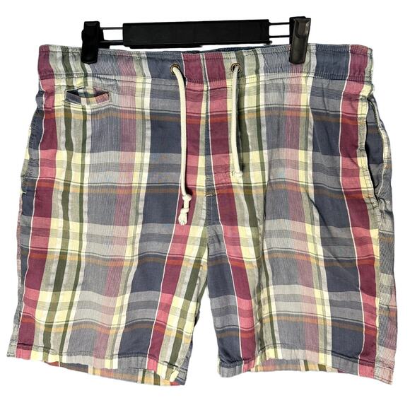 washed stoned & beaten Other - Vintage 1946 WASHED STONED & BEATEN Men's Draw String Plaid Shorts Size Large